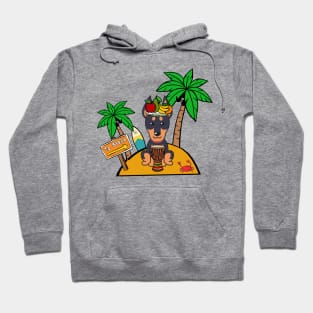 Funny alsatian is on a deserted island Hoodie